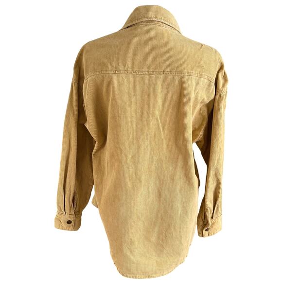 mnml Corduroy Shirt Men's Size Medium M Gold Yellow 100% Cotton Button Up - Picture 5 of 7